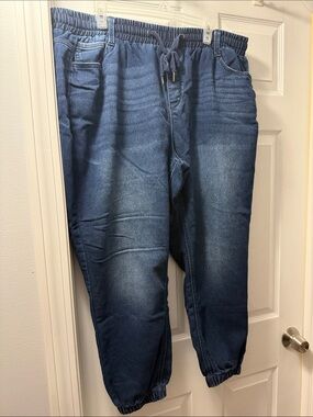 Women’s Elastic Waist Indigo Jogger Jeans